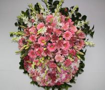 CRP 10 - Coroa de flores naturais tons cor de rosa