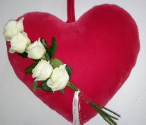 AFN 47 - Coração vermelho T6 com rosas brancas